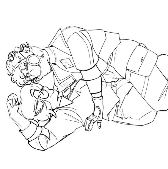 Two character half body lines ($60)