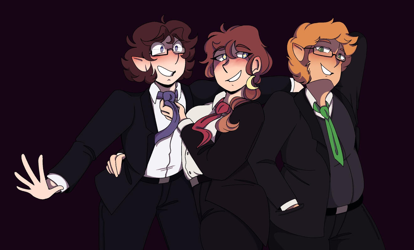 Three character half body color ($120)